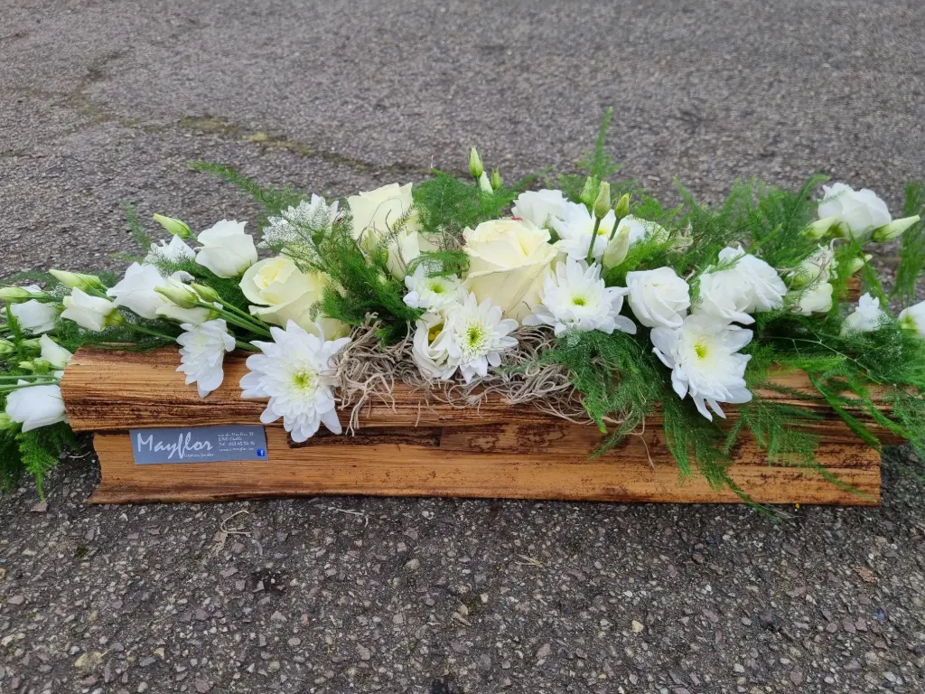 Montage funéraire (S, Blanc - vert, Sans message, Sans message)